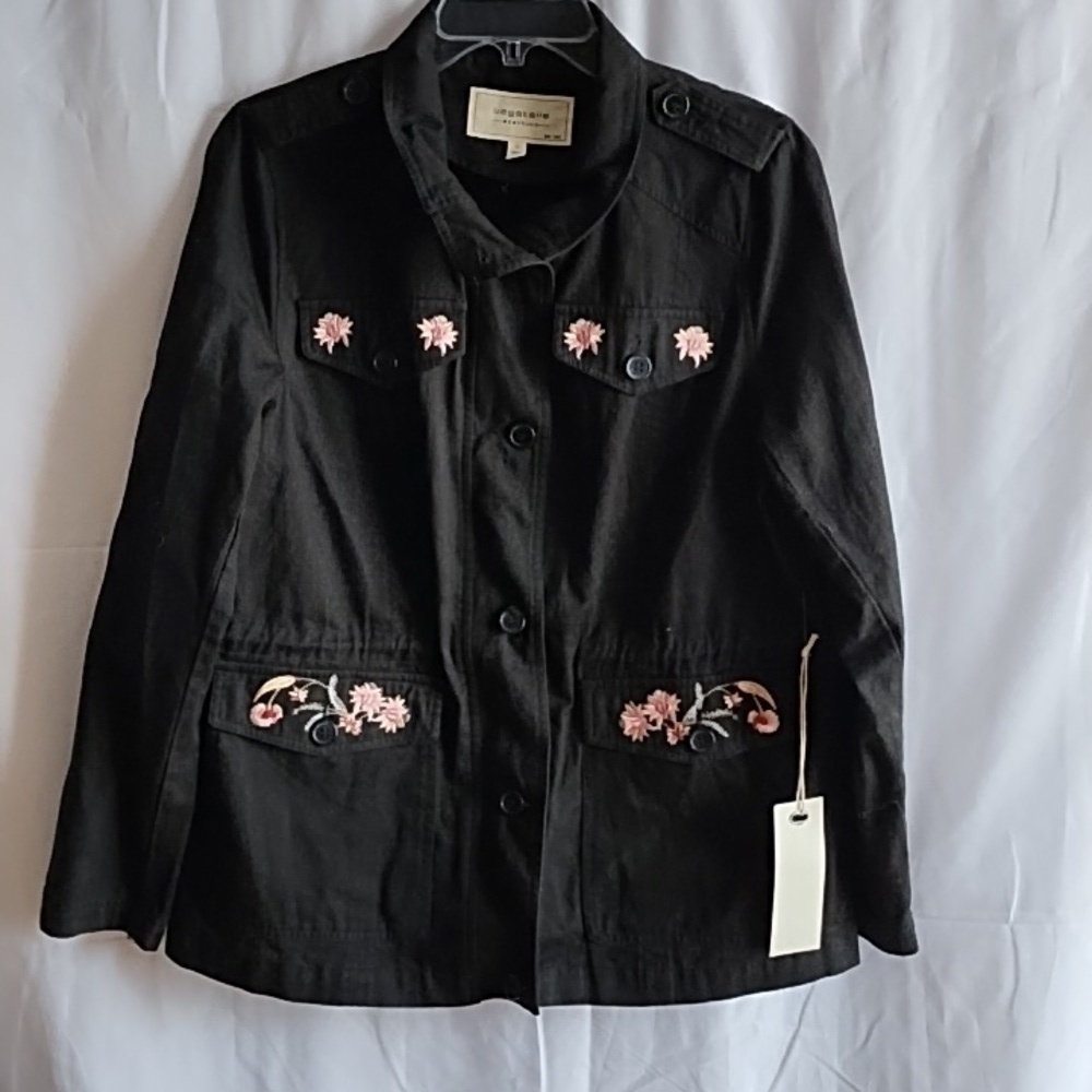 Bagatelle cotton jacket with floral embroidery size M